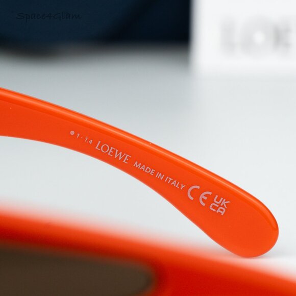 Loewe Women Sunglasses Shiny Orange Brown Pilot LW40132I 42E NEW AUTHENTIC - Picture 7 of 10